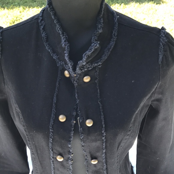 Luii black blazer with gold round buttons long sleeve women Upscale Boutique - Picture 2 of 8